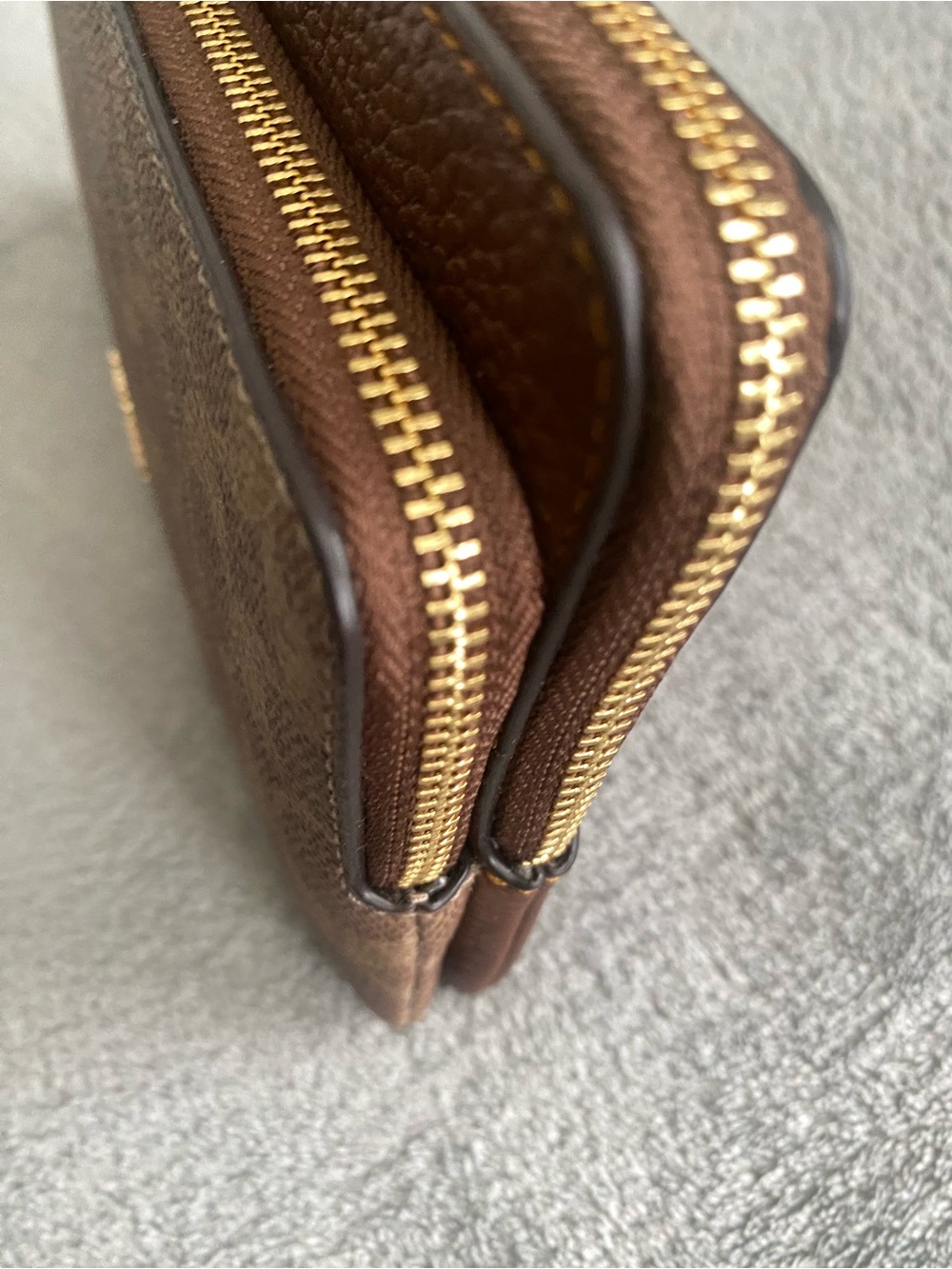 Coach Signature Tan Wristlet Clutch - Picture 13 of 15